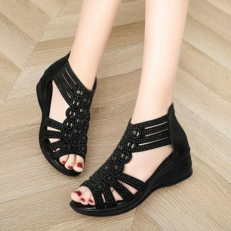 Summer Sandals for Women Fish Mouth Hollow Sandals for Beach Travel Walking Black 39
Summer Sandals for Women Fish Mouth Hollow Sandals for Beach Travel Walking Black 39