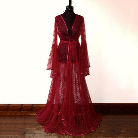 NEGJ Women Fashion Tulle Robe Long Lingerie Nightgown Bathrobe Sleepwear Bridal Robe Lace Lingerie
NEGJ Women Fashion Tulle Robe Long Lingerie Nightgown Bathrobe Sleepwear Bridal Robe Lace Lingerie