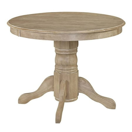 Pemberly Row Classic 42" Round Pedestal Dining Table in White Wash