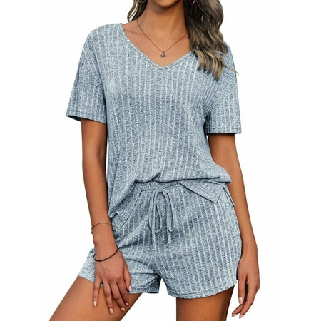 Women s 2 Piece Lounge Sets Ribbed Knit Matching Outfits T-shirt Shorts Pajamas Set Sleepwear Loungewear Sweatsuits
Women s 2 Piece Lounge Sets Ribbed Knit Matching Outfits T-shirt Shorts Pajamas Set Sleepwear Loungewear Sweatsuits