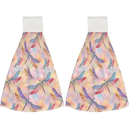2 Pcs Hanging Towels Dish Towels Watercolor Pink Dragonflies and Butterflies Absorbent Hand Towels with Hanging Loop Washcloth for Bathroom Kitchen
2 Pcs Hanging Towels Dish Towels Watercolor Pink Dragonflies and Butterflies Absorbent Hand Towels with Hanging Loop Washcloth for Bathroom Kitchen