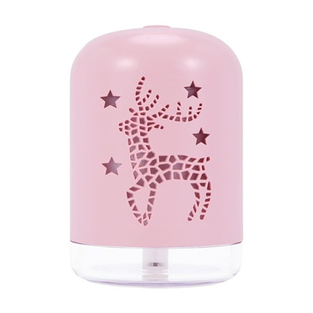 340Ml Christmas Air Diffuser Car Aromatherapy Diffuser With Lamp Pink