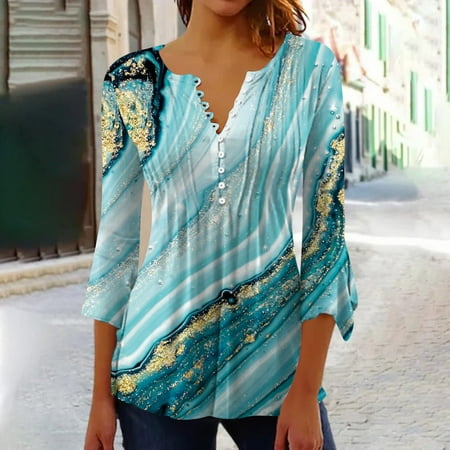 Short Sleeve Shirts For Women Trendy Women s Casual Trumpet 3/4 Sleeve Printed Buttoned Basic Ruched Corset Tunic Tops Pleated T-shirts Blouses Womens Summer Tops 2023 Womens Tops Blouses For Women
Short Sleeve Shirts For Women Trendy Women s Casual Trumpet 3/4 Sleeve Printed Buttoned Basic Ruched Corset Tunic Tops Pleated T-shirts Blouses Womens Summer Tops 2023 Womens Tops Blouses For Women