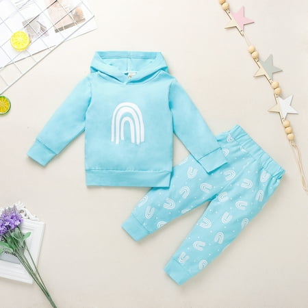 Simplmasygenix Baby Tops Set Summer Outfits Newborn Infant Baby Rainbow Printed Hoodie Pullover Tops+Rainbow Pants Sets
Simplmasygenix Baby Tops Set Summer Outfits Newborn Infant Baby Rainbow Printed Hoodie Pullover Tops+Rainbow Pants Sets