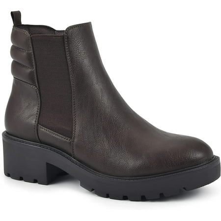WHITE MOUNTAIN Womens Dada Chelsea Boot 6 Choco Brown/Faux Leather
