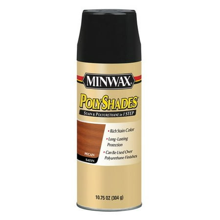 minwax polyshades spray satin ounce aerosol pecan stain choose board lowes