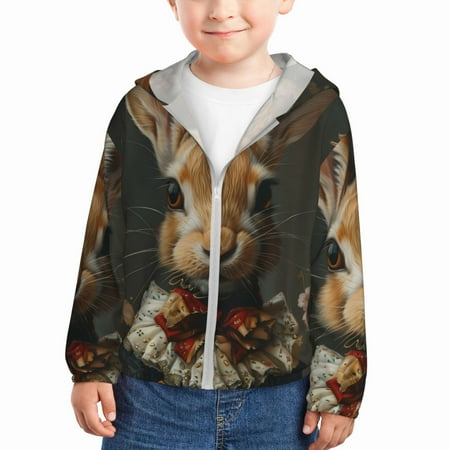 Ocsxa Palatial Style Flower Rabbit Print Kids Active Zipper Sun Protection Jacket Boys Girls Hooded Cooling Shirt-4 Years
Ocsxa Palatial Style Flower Rabbit Print Kids Active Zipper Sun Protection Jacket Boys Girls Hooded Cooling Shirt-4 Years