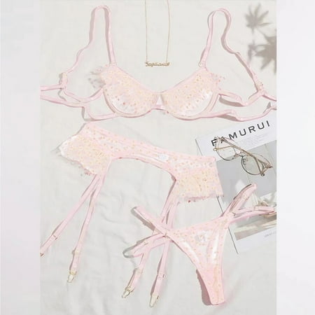 Knosfe Women s Sleepwear Polka Dot Lingerie Set with Garter Sexy Babydoll Lace Bra and Panty Set
Knosfe Women s Sleepwear Polka Dot Lingerie Set with Garter Sexy Babydoll Lace Bra and Panty Set
