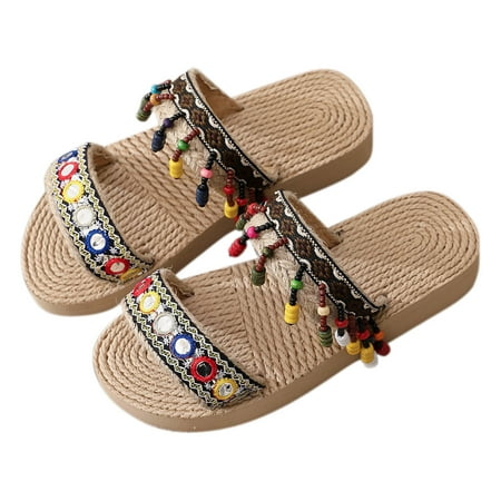 NIUREDLTD Summer Children Shoes Girls Slippers Thick Soles Light Slip On Tassel Embroidery Ethnic Beach Style Size S
NIUREDLTD Summer Children Shoes Girls Slippers Thick Soles Light Slip On Tassel Embroidery Ethnic Beach Style Size S