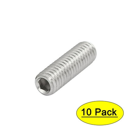 M6x20mm 316 Stainless Steel Hex Socket Cup Point Grub Set Screws 10pcs
