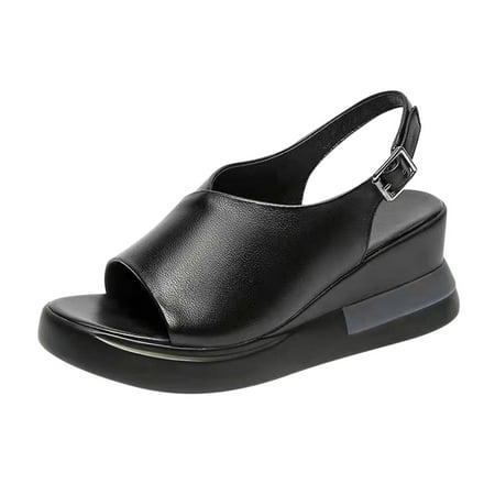Womens Sandals Women’S Summer Platform Wedge Heel Sandals Comfortable Leather Sandals Peep Toe Wedges Women S Sandals Pu Black 38
Womens Sandals Women’S Summer Platform Wedge Heel Sandals Comfortable Leather Sandals Peep Toe Wedges Women S Sandals Pu Black 38
