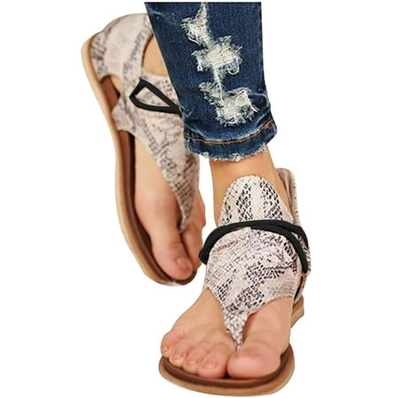 

Women s Posh Gladiator Sandals Ladies Summer Casual Flat Heel Slip On Sandals Comfy Vintage Vintage Flip Flops Sandals with Zipper