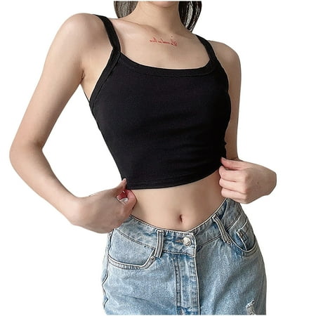 CYMMPU Women Clothing Women s Slim Fit Crop Tops Streetwear Sexy Bustier Cami Solid Round Neck Tank Summer Shirts Cropped Tank Sleeveless Black
CYMMPU Women Clothing Women s Slim Fit Crop Tops Streetwear Sexy Bustier Cami Solid Round Neck Tank Summer Shirts Cropped Tank Sleeveless Black