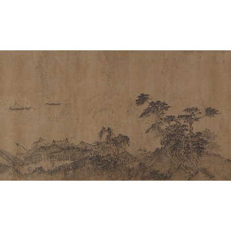 Fishermen Hermits in River Country Poster Print by Unidentified Artist Chinese 19th or 20th century (18 x 24)