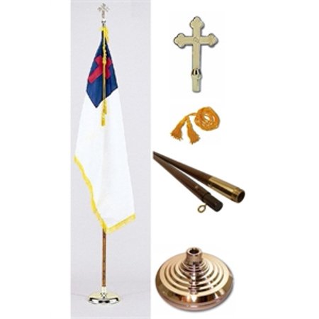 8' CHRISTIAN INDOOR PRESENTATION SET WITH 3'X5' FLAG