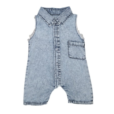 Baby Boys Denim Rompers With Turn Down Collar Tank Romper Overall Sleeveless With Pocket
Baby Boys Denim Rompers With Turn Down Collar Tank Romper Overall Sleeveless With Pocket