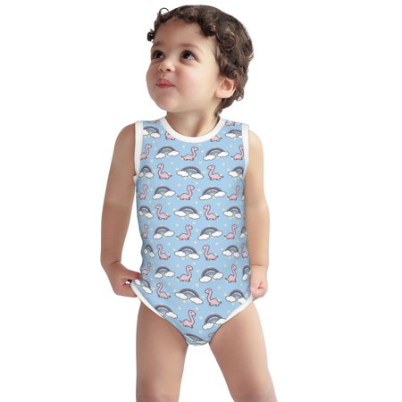 Vsdgher Rainbow Dinosaur Print Baby Unisex Baby Cotton Sleeveless Bodysuits Soft and velvety comfortable and breathable
Vsdgher Rainbow Dinosaur Print Baby Unisex Baby Cotton Sleeveless Bodysuits Soft and velvety comfortable and breathable