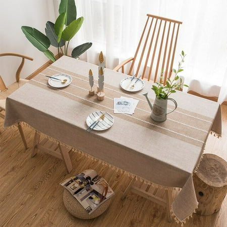 UMMH Linen Tablecloth With Tassels Waterproof Oilproof Tea Striped Table Cloth Thick Rectangular Wedding Dining Table Cover
UMMH Linen Tablecloth With Tassels Waterproof Oilproof Tea Striped Table Cloth Thick Rectangular Wedding Dining Table Cover