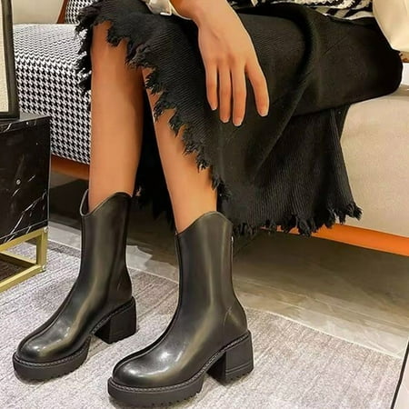 ZMHEGW Women Boots Ladies Solid Color Leather British Style Back Zip High Heel Short Boots Shoes
ZMHEGW Women Boots Ladies Solid Color Leather British Style Back Zip High Heel Short Boots Shoes