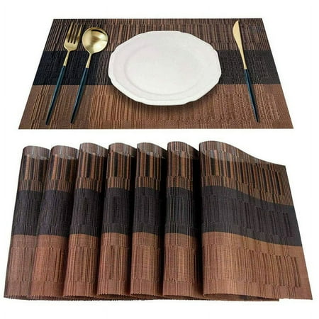 Placemat 8 Woven Vinyl Placemats Per Group Bamboo PVC Insulation Mat Meal Suitable for Kitchen Table
Placemat 8 Woven Vinyl Placemats Per Group Bamboo PVC Insulation Mat Meal Suitable for Kitchen Table