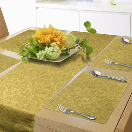 Yellow Damask Table Runner & Placemats Romantic Vintage Print of Plant Flowers Background Set for Dining Table Decor Placemat 4 pcs + Runner 14 x90 Earth Yellow Pale Yellow by Ambesonne
Yellow Damask Table Runner & Placemats Romantic Vintage Print of Plant Flowers Background Set for Dining Table Decor Placemat 4 pcs + Runner 14 x90 Earth Yellow Pale Yellow by Ambesonne