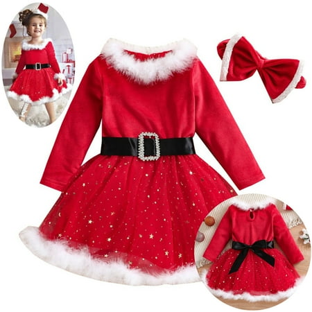Xinhuaya Toddler Baby Girl Christmas Dress Long Sleeve Dress Outfit for Xms Holiday Wedding Party 1-5 Years
Xinhuaya Toddler Baby Girl Christmas Dress Long Sleeve Dress Outfit for Xms Holiday Wedding Party 1-5 Years