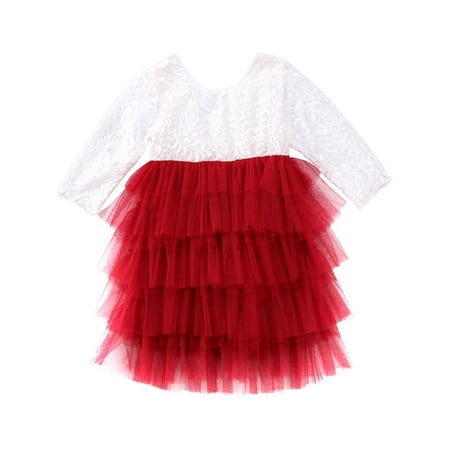 Calsunbaby Kids Baby Girls Tutu Dress Long Sleeve Floral Lace Hollow Mesh Multi-Layer Cake Dress Gown Party Red 4-5 Years
Calsunbaby Kids Baby Girls Tutu Dress Long Sleeve Floral Lace Hollow Mesh Multi-Layer Cake Dress Gown Party Red 4-5 Years