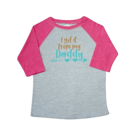 Inktastic I Got It From My Daddy Arrow Hearts - Blue Brown Gift Toddler Boy or Toddler Girl T-Shirt