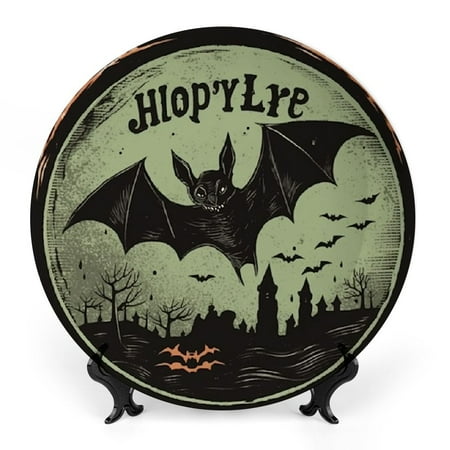 Zhiwo Bat Halloween Crescent Moon Bone China Decorative Plate Vertical Stand for Home Decoration 6x6inch
Zhiwo Bat Halloween Crescent Moon Bone China Decorative Plate Vertical Stand for Home Decoration 6x6inch
