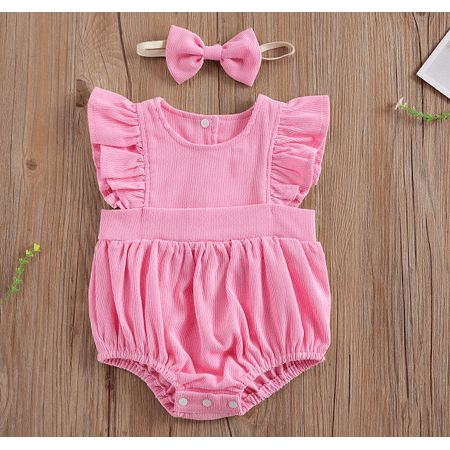 Puloru Newborn Baby Girls 2-piece Outfit Set Fly Sleeve Romper+Headband Set for Children Girls
Puloru Newborn Baby Girls 2-piece Outfit Set Fly Sleeve Romper+Headband Set for Children Girls