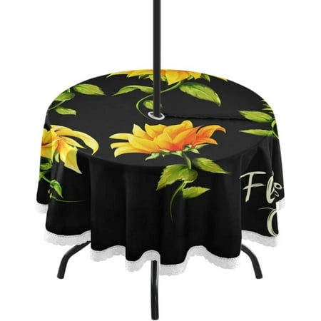 Hyjoy Sunflower Outdoor Round Tablecloth Waterproof Stain-Resistant Non-Slip Circular Tablecloth 60 Inch with Umbrella Hole and Zipper for Tabletop Backyard Party BBQ Decor
Hyjoy Sunflower Outdoor Round Tablecloth Waterproof Stain-Resistant Non-Slip Circular Tablecloth 60 Inch with Umbrella Hole and Zipper for Tabletop Backyard Party BBQ Decor