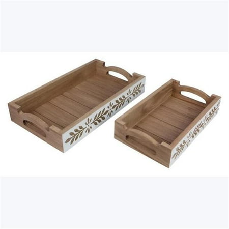 Youngs 12340 Wood Serving Tray - 2 Piece