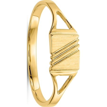 14k Yellow Gold Childs Polished & Satin Ring
