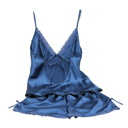 Huasheng Women Solid Color Lace Pajamas Spaghetti Straps Camisole Elastic Shorts
Huasheng Women Solid Color Lace Pajamas Spaghetti Straps Camisole Elastic Shorts