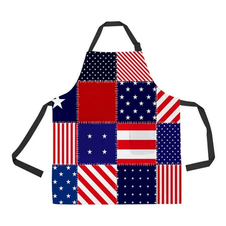 PKQWTM Patchwork Of American Flag Unisex Adjustable Bib Apron with Pockets for Commercial Restaurant and Home Kitchen Use 
PKQWTM Patchwork Of American Flag Unisex Adjustable Bib Apron with Pockets for Commercial Restaurant and Home Kitchen Use