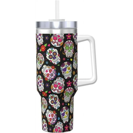 Day Of The Dead Sugar Skull 40oz Tumbler With Handle And Straw Insulated Cup Reusable Stainless Steel Water Bottle Travel Mug
Day Of The Dead Sugar Skull 40oz Tumbler With Handle And Straw Insulated Cup Reusable Stainless Steel Water Bottle Travel Mug