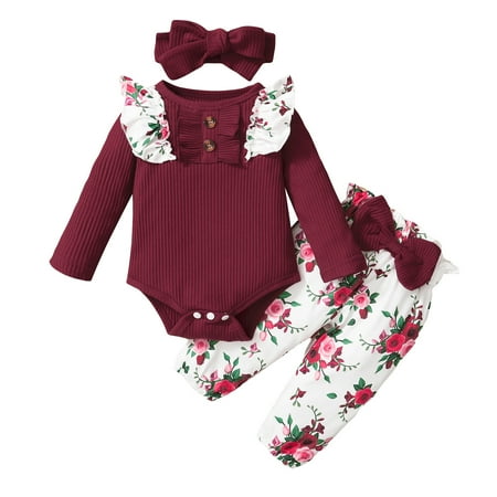 baby girl clothes Baby Clothes Long Sleeve Ruffles Romper Bodysuit Floral Print Pants Headbands Outfits Sets
baby girl clothes Baby Clothes Long Sleeve Ruffles Romper Bodysuit Floral Print Pants Headbands Outfits Sets