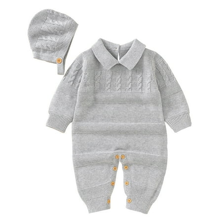 Newborn Infant Baby Knit Romper Cotton Long Sleeve Boy Girl Sweater Clothes Baby Jumpsuit 1 Piece With Cute Hat Set Children S Down Coat Outerwear
Newborn Infant Baby Knit Romper Cotton Long Sleeve Boy Girl Sweater Clothes Baby Jumpsuit 1 Piece With Cute Hat Set Children S Down Coat Outerwear