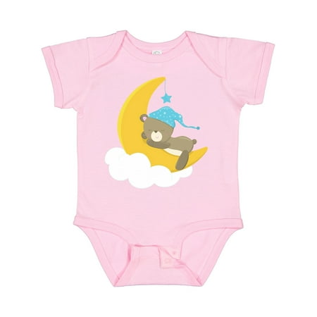Inktastic Sleeping Bear Little Bear Bear on the Moon Gift Baby Boy Bodysuit