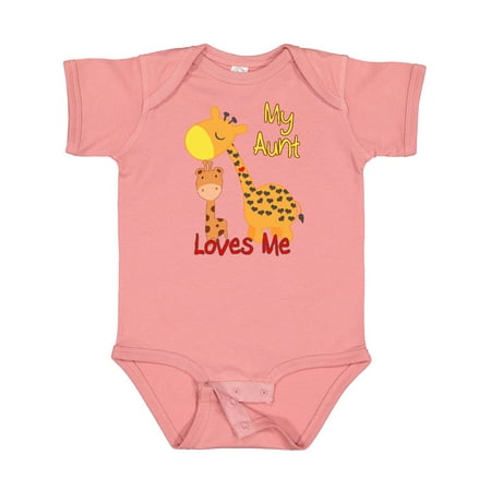 Inktastic My Aunt Loves Me Giraffe Gift Baby Boy or Baby Girl Bodysuit