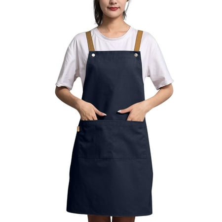 

Dresses For Women And Men Adjustable Button Apron Dress With 2 Pockets For Kitchen Cooking Gardening Painting Baking Restaurant Bbq