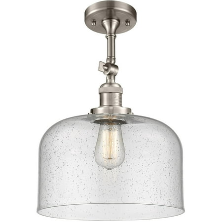 Brushed Satin Nickel Tone Semi Flush 12 Wide Seedy Glass Steel/Cast Brass Medium Base 1 Light Fixture
Brushed Satin Nickel Tone Semi Flush 12 Wide Seedy Glass Steel/Cast Brass Medium Base 1 Light Fixture