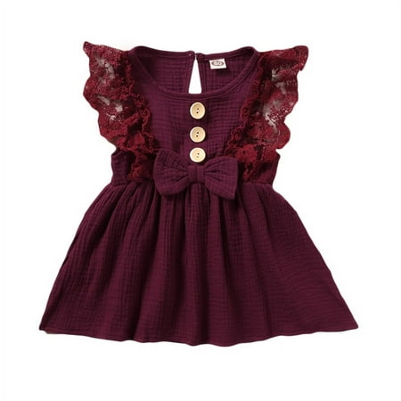Clearance! Summer Baby Girl Fashion Sleeveless Lace-edged Dress Wine red 18M
Clearance! Summer Baby Girl Fashion Sleeveless Lace-edged Dress Wine red 18M