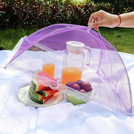 Grofry Foldable Food Cover Large Capacity Mesh Fabric Detachable Portable Umbrella Style Dish Cover for Kitchen Purple 43 x 43cm
Grofry Foldable Food Cover Large Capacity Mesh Fabric Detachable Portable Umbrella Style Dish Cover for Kitchen Purple 43 x 43cm