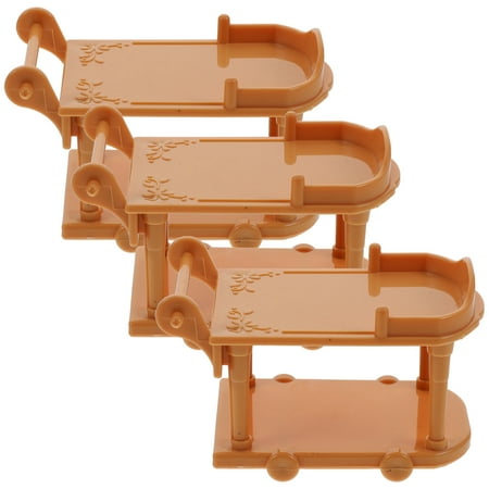 3pcs Mini Dining Car Model Ornaments Kids Playhouse Toys Micro Photo Props