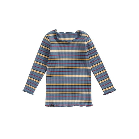 Canis Long Sleeve Tops with Casual Stripe Print and Lettuce Trim for Kids Baby Girls
Canis Long Sleeve Tops with Casual Stripe Print and Lettuce Trim for Kids Baby Girls