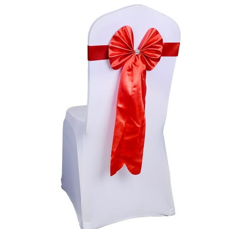 VIEGINE Satin Wedding Chair Sash Slider with Long Tail Ribbon Butterfly Bow Tie Rhinestone Buckle Chair Back Band Banquet Events Party Decoration
VIEGINE Satin Wedding Chair Sash Slider with Long Tail Ribbon Butterfly Bow Tie Rhinestone Buckle Chair Back Band Banquet Events Party Decoration