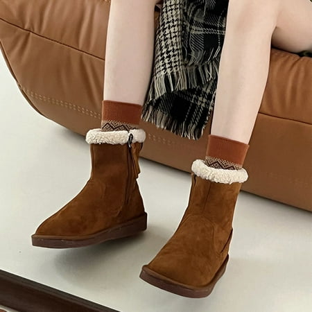 TALKVE Winter Snow Boots Side Zipper Plush Round Toe Short Boots Warm Cotton Boots For Women
TALKVE Winter Snow Boots Side Zipper Plush Round Toe Short Boots Warm Cotton Boots For Women