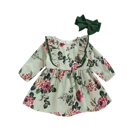 KIMI BEAR Infant Baby Girls Outfits 12 Months Infant Girls Autumn Winter Outfits 18 Months Infant Girls Sweet Floral Print Long Sleeve Dress + Headband 2PCs Set Multi-color
KIMI BEAR Infant Baby Girls Outfits 12 Months Infant Girls Autumn Winter Outfits 18 Months Infant Girls Sweet Floral Print Long Sleeve Dress + Headband 2PCs Set Multi-color
