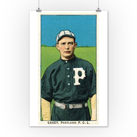 Portland Pacific Coast League - Casey - Baseball Card (12x18 Art Print, Wall Decor Travel Poster)